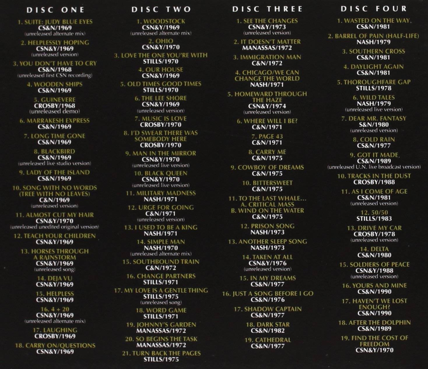 Crosby, Stills and Nash CSN : Back